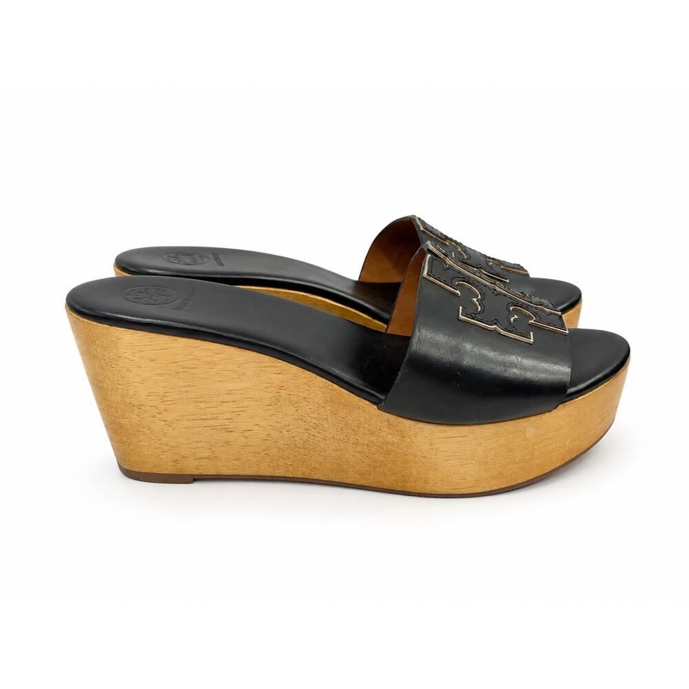 Tory Burch Women’s black leather slide sandal Size 9 # Box 913 - Picture 5 of 6